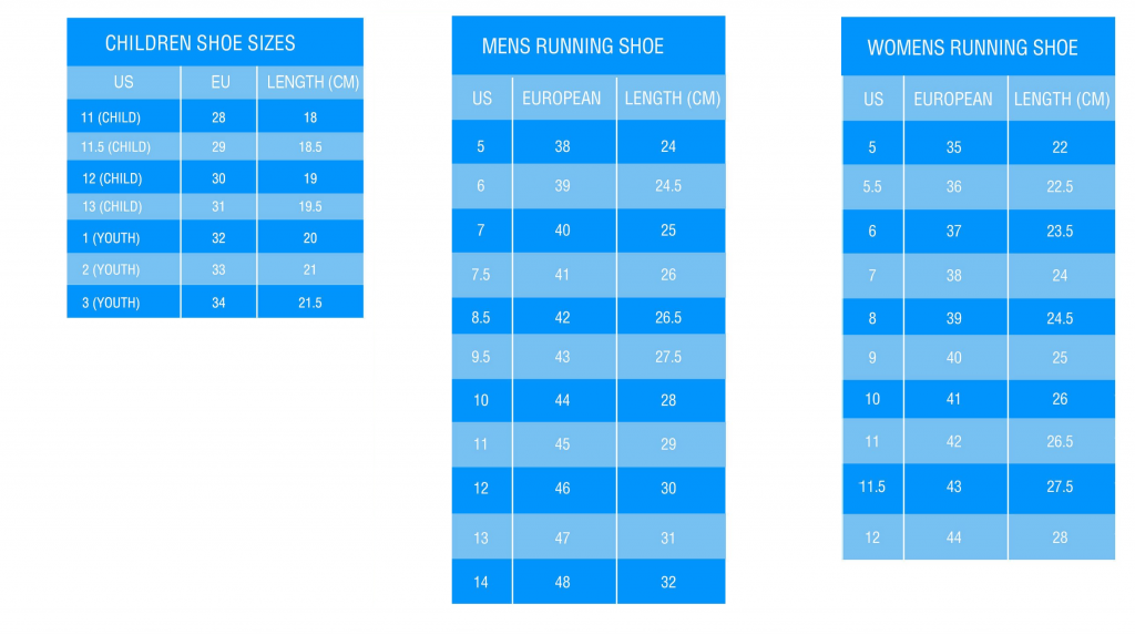 ShooZ Sizing Chart