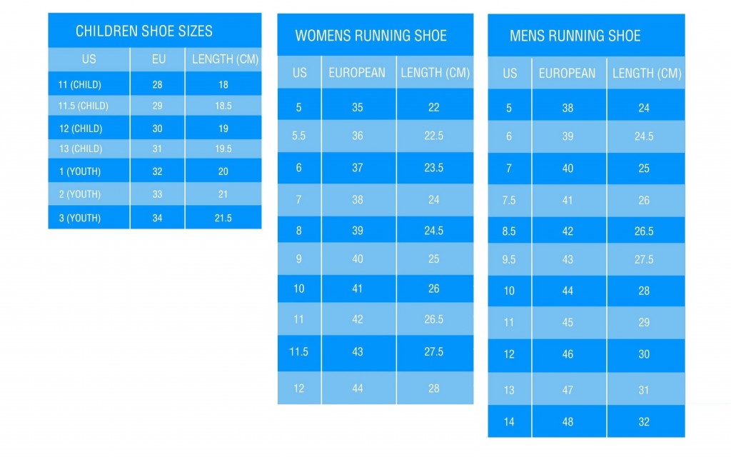 Sizing chart